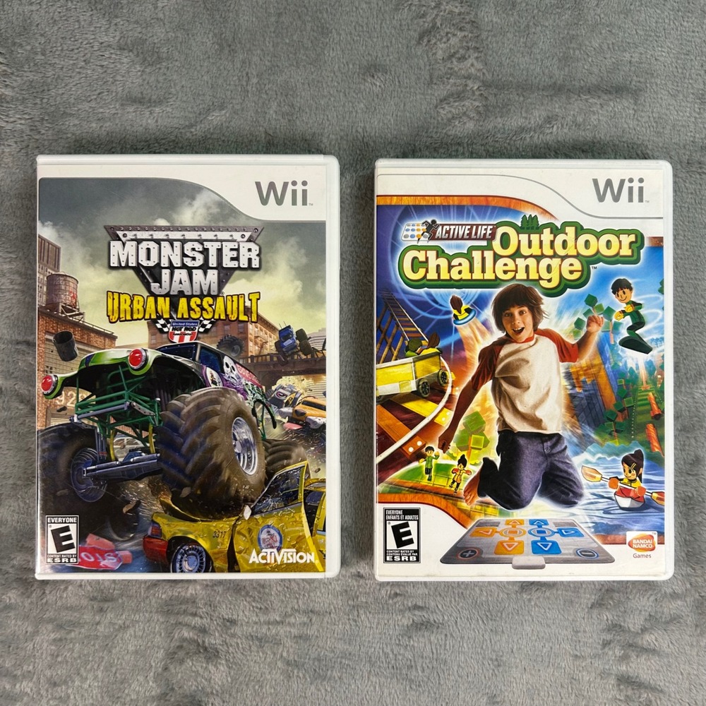 Nintendo Wii Games Monster Jam Urban Assault & Active Life Outdoor Challenge